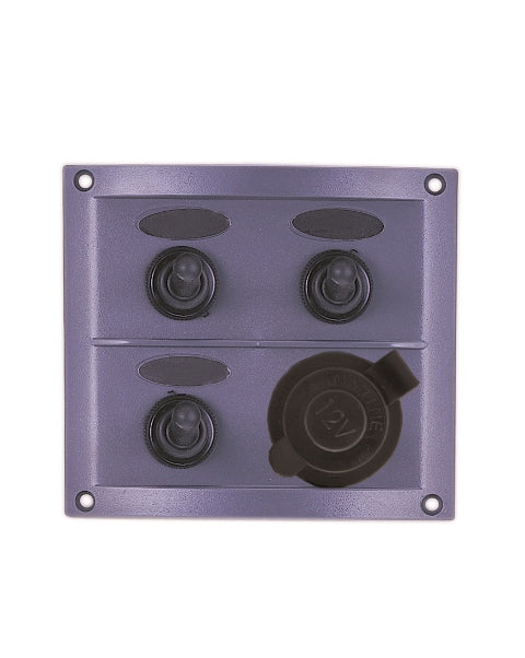 UV Stabilized Plastic Switch Panel with Socket and Neoprene Capped Toggles