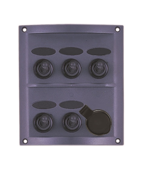 UV Stabilized Plastic Switch Panel with Socket and Neoprene Capped Toggles