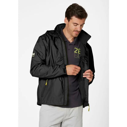 Helly Hansen Men's Crew Hooded Midlayer Sailing Jacket - Black