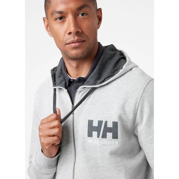 Helly Hansen Men's Logo Full Zip Hoodie - Grey Melange