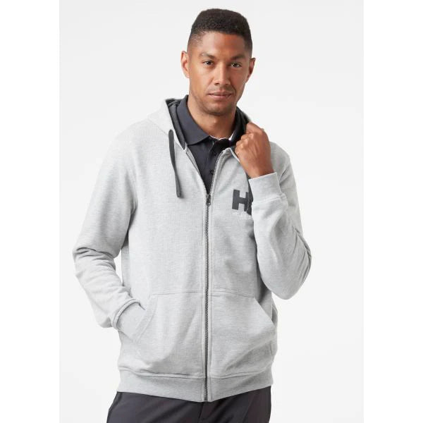 Helly Hansen Men's Logo Full Zip Hoodie - Grey Melange