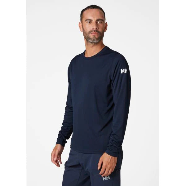 Helly Hansen Men's Technical Quick-Dry Long Sleeve Crew Shirt - Navy