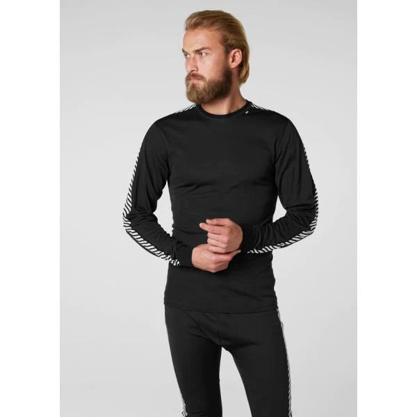 Helly Hansen Men's Lifa® Lightweight Stripe Long Sleeve Crew Base Layer - Black