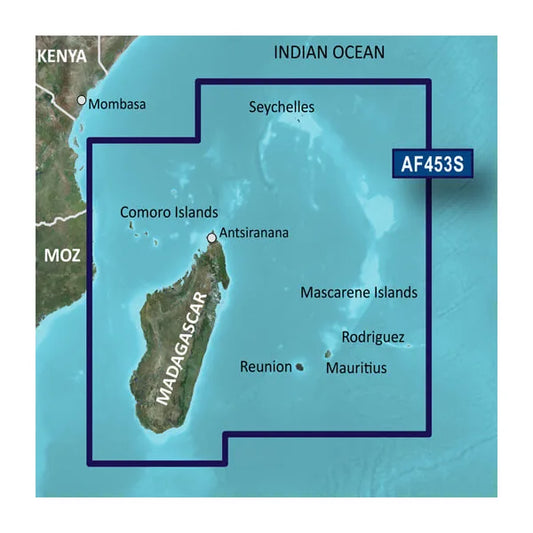 Garmin BlueChart g3 Vision - SD Card - Indian Ocean, Mascarene Plateau and Madagascar Charts